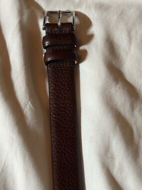 NFS-SOLD-RHONDACOTE1116 
Lands' End Brown Leather Men’s Belt with Silver Buckle